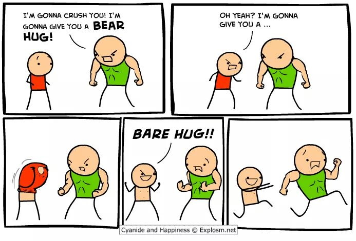 Cyanide & Happiness bear hug